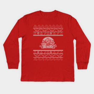 Ugly Mega Pizza Arcade Holiday Sweater Kids Long Sleeve T-Shirt